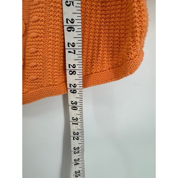 Jeanne Pierre Cotton Orange V-Neck Sweater XL - Picture 3 of 4